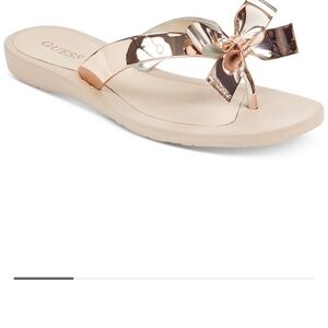 Guess Gold Metallic Bow Sandals
